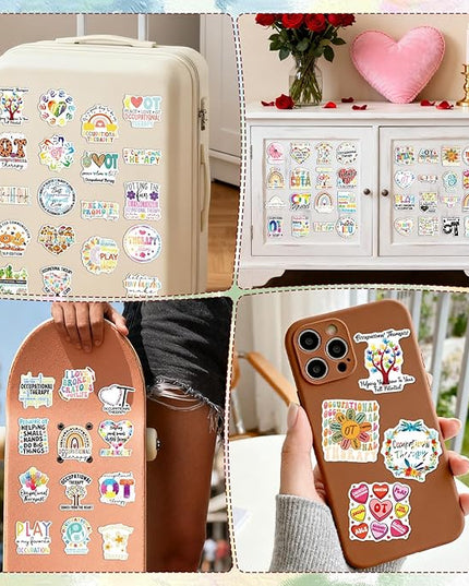 Occupational Therapy Stickers for Adults - 100 Pcs Occupational Therapist Water Bottle Stickers for Therapists Teens, OT Waterproof Scrapbook Sticker, Vinyl Decals for Laptop Journal, OT Gifts