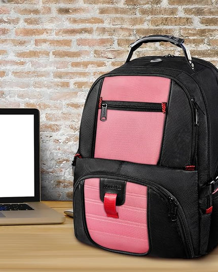 YOREPEK Travel Backpack, 50L Laptop Backpacks for Men Women, Water Resistant Airline Approved Bag with USB Charging Port Fits 17 Inch Computer, Pink