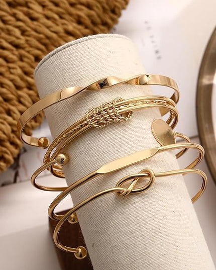 ÌF ME Gold Bangle Bracelets for Women, Indian Bangles Stackable Set, Multi Layer Textured 14K Gold Plated Chunky Bracelets Boho Jewelrys Set