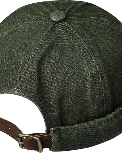 Croogo Denim Docker Hat Fashion Brimless Beanie Hat Retro Worker Skull Cap Rolled Cuff Sailor Cap Hip Hop Dancing Watch Cap