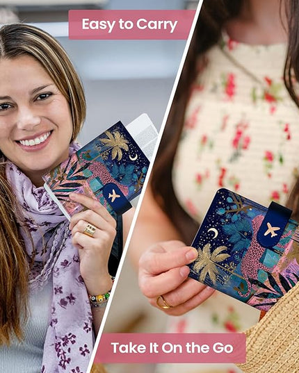 Passport Holder for Travel Essentials, RFID Blocking Leather Cover Wallet with Magnetic Closure, Aesthetic & Cute Passport Book Case for Women and Men - Cheetah