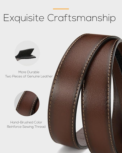 CHAOREN Leather Ratchet Belt Men - Mens Belts Casual Accessories for Every Occasion (35mm)