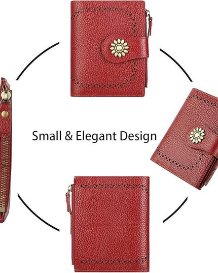 Lavemi Womens Leather Wallet Small Compact RFID Blocking Credit Card Case Purse with Zipper Pocket | Small, Compact, RFID Blocking, Zipper Pocket, Small, Compact