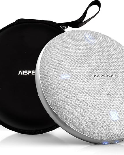 Bluetooth Conference Speakerphone M4 Conference Microphone with AI Noise Reduction AI Transcription Full-Duplex 360° Omnidirectional Voice Pickup USB Speaker for Teams Zoom Home Office, Gray