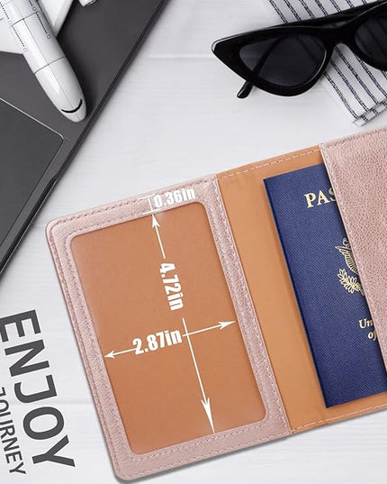 TIGARI Passport Holder for Travel Women Men, Valentines Day Gifts PU Leather Wallet Cover Case Sleeve, Waterproof Protected Document Organizer, Vacation Plane Cruise Travel Essentials
