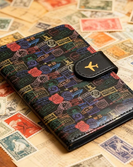 COSHAYSOO Personalized RFID Passport Holder for Travel Women Passports Cover Case Air Essentials Airplane Flight Accessories Airline Plane Flying Must Haves Christmas Gifts for Woman Travelers Vintage