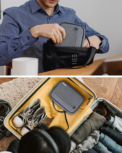 Lacdo Cord Organizer Travel, Cable Organizer Bag Case, Portable Electronics Organizer travel Case, 6 Layer Large Capacity Charging Cords Storage organizer for Cables, SD Card, Travel Essentials, Gray