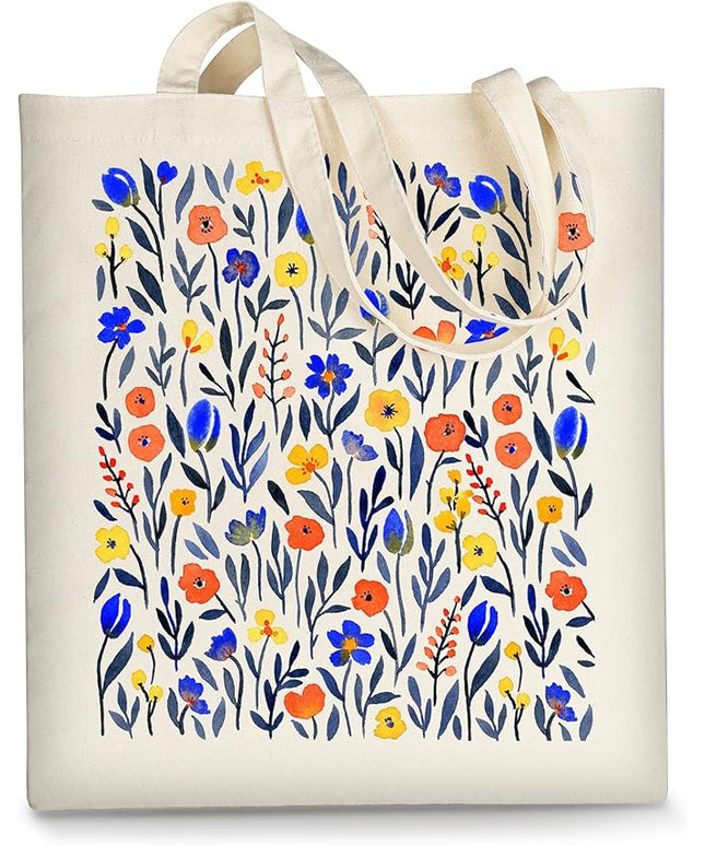 AUSVKAI Canvas Tote Bag for Women, Aesthetic Cute Grocery Grocery Reusable Cotton Gift Bag for Shooping Beach Trendy Gifts