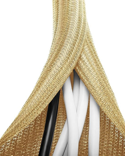 6.6ft - 1 inch Gold Cable Sleeve, Cable Organizer for Desk PC TV Computer, Wire Protector Cable Wrap Cover, Cord Management for Home Office