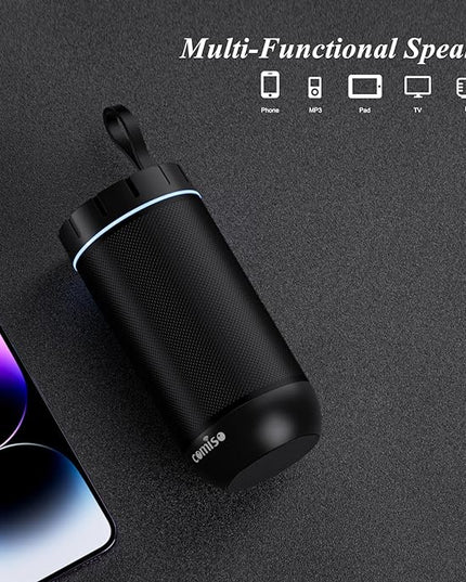comiso Bluetooth Speaker, IP65 Waterproof Portable Speaker with 360° HD Stereo Sound, Punchy Bass, TWS Pairing, 24H Playtime, Wireless Speakers for Home/Outdoor/Camping/Beach, Gifts for Unisex