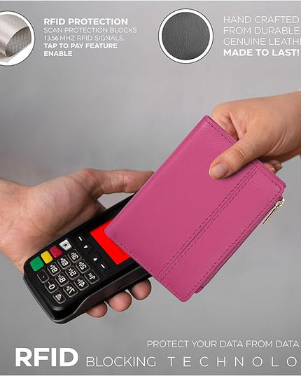 Oak Leathers Wallet For Women Full Grain Leather - Small RFID Coin Purse Credit Card & ID Holder for Ladies,Bifold Wallets for Teenager | Small, RFID, Coin Purse, for Ladies, for Teenager