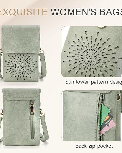 APHISON Small Crossbody Bags for Women Trendy, Leather Phone Wallet Purses Handbags Card Slots with Adjustable Strap