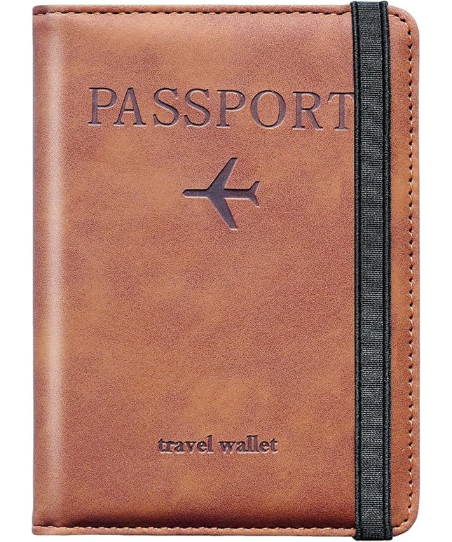 Passport Holder for Travel,Passport Holder with Card Slots Holder,Passport Case,Passport cover for Women and Men,Passport Wallet Travel Essentials and Accessories (Elastic, Brown)