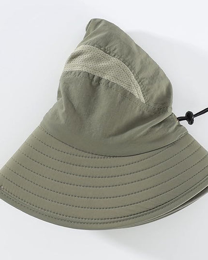 Home Prefer UPF 50+ Mens Wide Brim Fishing Hat with Neck Flap Sun Hat for Men Women Sun Protection Cap