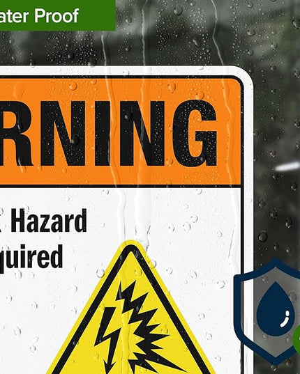Warning Arc Flash And Shock Hazard Appropriate PPE Required Sign, 10x7 Inches, 4 Mil Vinyl Decal Stickers Weather Resistant, Made in USA by My Sign Center