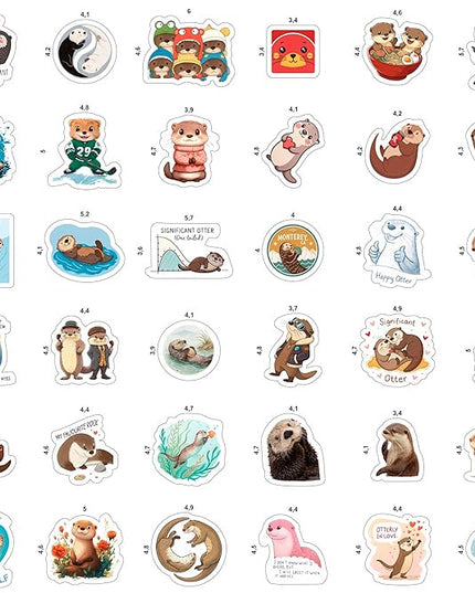 100Pcs Otter Stickers for Water Bottle - Sea Otter Gifts, Party Supplies & Party Decorations - Gift for Women & Men