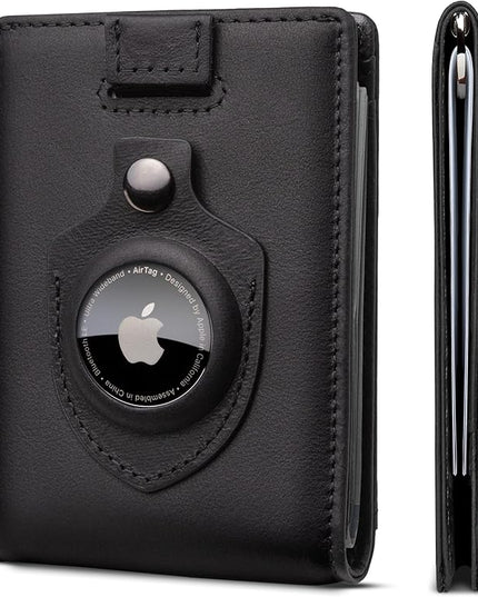 SERMAN BRANDS RFID Blocking Slim Bifold Genuine Leather Minimalist Front Pocket Wallets for Men with Money Clip Thin Mens