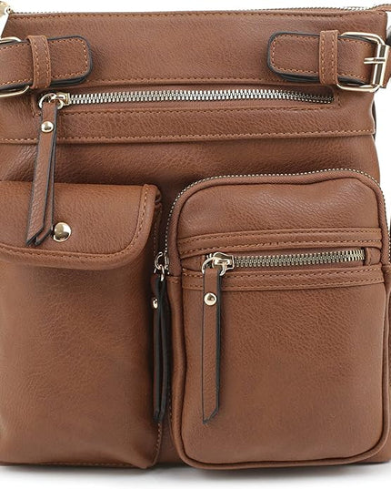 SG SUGU Katie Lightweight Medium Crossbody Bag Shoulder Bag with Multi Pocket for Women