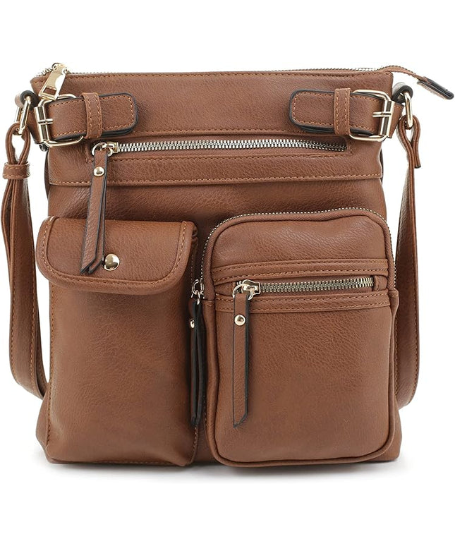 SG SUGU Katie Lightweight Medium Crossbody Bag Shoulder Bag with Multi Pocket for Women