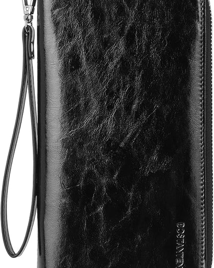 BOSTANTEN Leather Wallet for Women RFID Blocking Zip Around Credit Cards Holder Phone Clutch