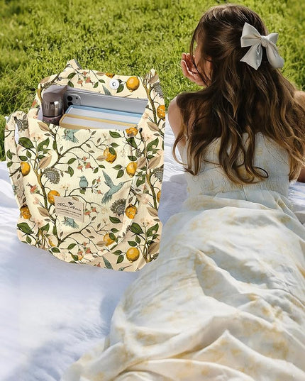 Corduroy Tote Bag for Women - Reusable Totes with Pocket & Buckle Cute Aesthetic Shoulder Bag for Work Travel