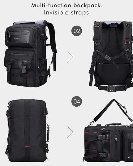 WITZMAN Carry On Travel Backpack for Men Duffle Bags Fit for 17 Inch Laptop Airline Approved Laptop Backpack(B685 Black)