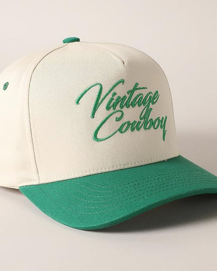 MIRMARU Two-Tone Vintage Canvas Trucker Hats for Men & Women, Adjustable Size Baseball Caps with Trendy Embroidered Design