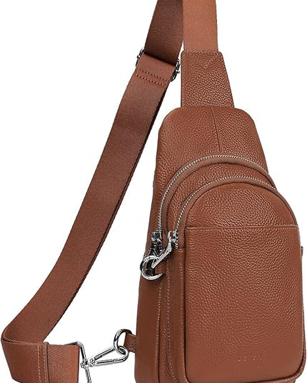 befen Genuine Leather Small Sling Bag for Women Anti-Theft Crossbody Chest Bags Fanny Packs for Travel with RFID Card Slots