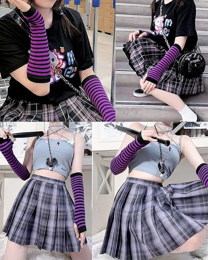 Bienvenu Punk Gothic Rock Long Arm Warmer Fingerless Gloves