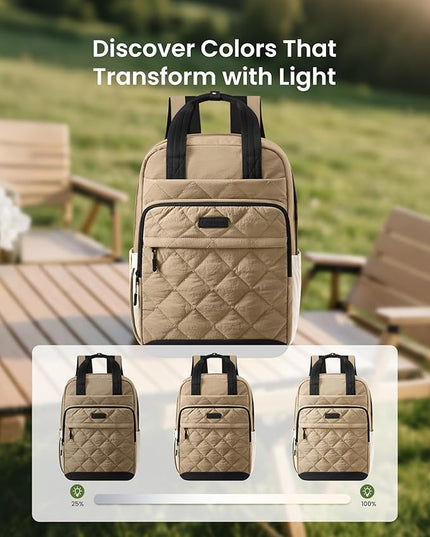 LOVEVOOK Travel Backpack for Women, 15.6 Inch Quilted laptop Backpack With Pouch Pocket for Large Capacity Cup, Large Capacity Work Bag College Bookbag, Carry On Personal Item Bag