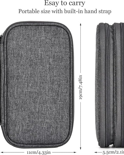 Electronic Organizer Travel Cable Accessories Bag, Electronic Organizer Case, Waterproof Electronic Accessories Organizer Bag for Power Bank, Charging Cords, USB Cable (Dark Gray)