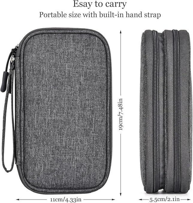 Electronic Organizer Travel Cable Accessories Bag, Electronic Organizer Case, Waterproof Electronic Accessories Organizer Bag for Power Bank, Charging Cords, USB Cable (Dark Gray)