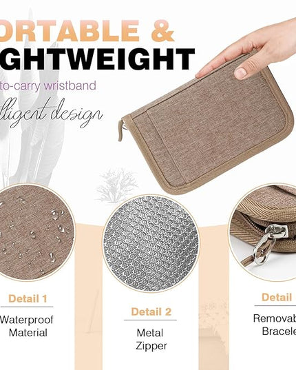 Single Passport Holder for Travel, RFID Travel Document Organizer for Women Waterproof Passport Wallet Men Portable Case for Cards, Boarding Pass, ID, Money, Tickets with Zipper