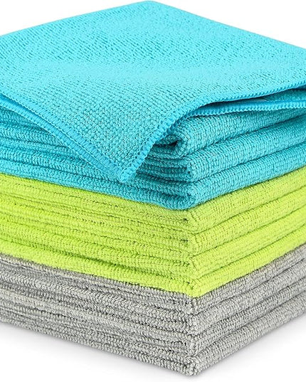 AIDEA Microfiber Cleaning Cloth-12PK, Soft Microfiber Towels for Cars, Absorbent Cleaning Rags, Lint-Free Streak-Free Wash Cloths for House, Kitchen, Window(12in.x12in)