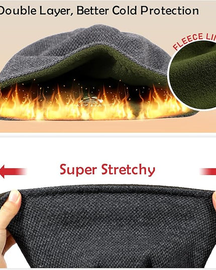 Lvaiz Mens Winter Beanie Hat Warm Fleece Lined Skull Cap for Men Reversible Women Windproof Watch Hat Knit Warm Unisex Beanie