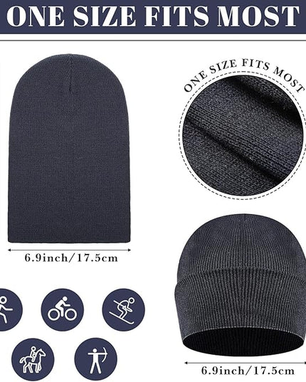 JaGely 64 Pieces Winter Hats Bulk Homeless Supplies Beanie Cap Unisex Warm Knitted Cuffed Skull Cap for Women Men Homeless, 5 Colors
