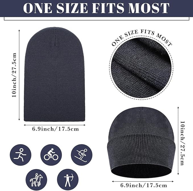 JaGely 64 Pieces Winter Hats Bulk Homeless Supplies Beanie Cap Unisex Warm Knitted Cuffed Skull Cap for Women Men Homeless, 5 Colors
