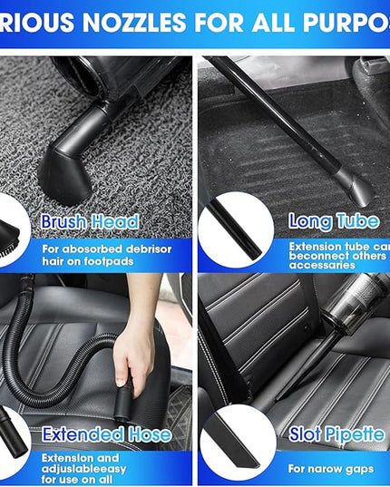 Viewsun Car Cleaning Kit, 17PCS Car Interior Detailing Kit with Gray High Power Handheld Vacuum, Detailing Brush Set, Windshield Cleaner, Cleaning Gel, Complete Auto Accessories for Men, Women