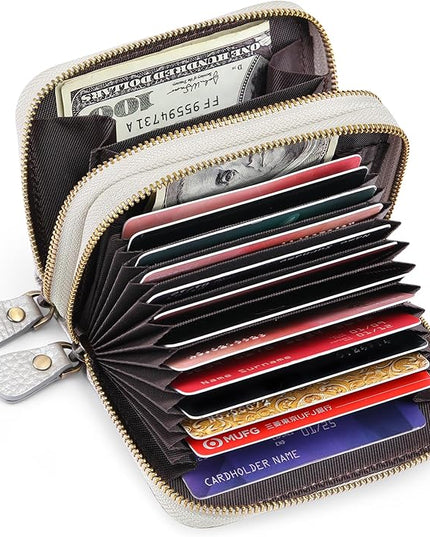 GOIACII Small Genuine Leather Wallet for Women, RFID Blocking Credit Card Holder Wallet