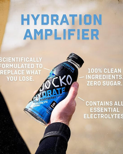 Jocko Fuel Hydrate Electrolyte Drinks - Sports Drink Hydration Amplifier, Thirst Quencher - Scientifically Formulated Electrolyte Blend Island Orange Flavor 16 Oz (12 Pack)