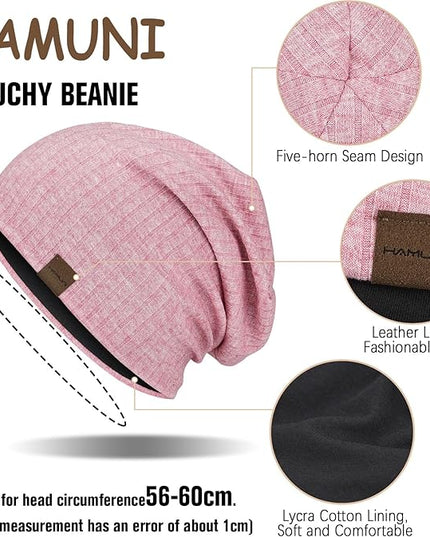 Slouchy Beanie for Men Women Soft Lightweight Running Beanie Hat Chemo Cap Skull Cap