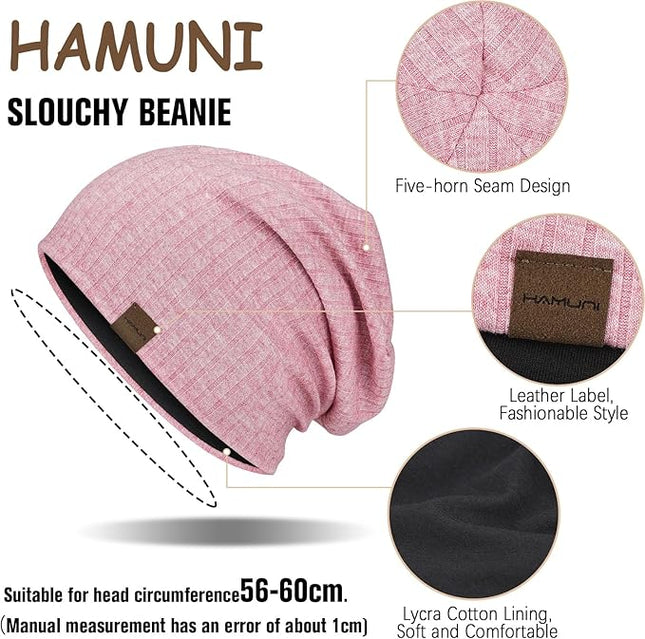 Slouchy Beanie for Men Women Soft Lightweight Running Beanie Hat Chemo Cap Skull Cap