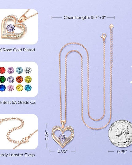 18K Rose Gold Necklaces for Women Birthday Gifts for Women Jewelry for Women Birthday Gifts for Wife Girlfriend Daughter Wife Birthday Gifts for Anniversary Mothers Day Christmas Valentines Gifts