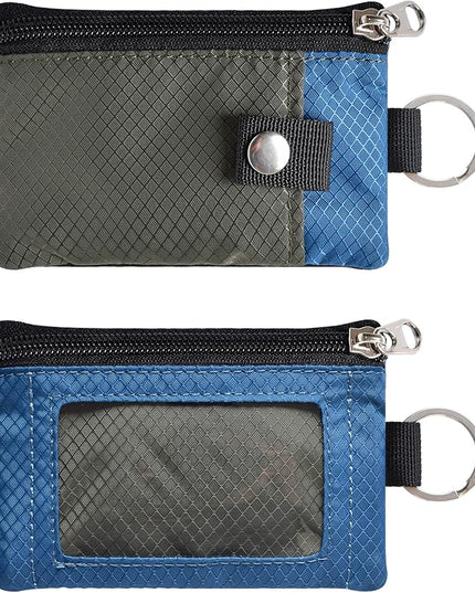 Minimalist RFID Blocking Small Wallet with ID Window,WaterResistant Zip Id Case Wallet with Lanyard Keychain for Cards,Cash,Travel,Women,Men