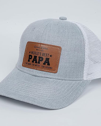 VIOZOFA Men's Hat Gifts - Men Cap Gifts for Christmas Father's Day Birthday Trucker Hat Leather Pattern Baseball Cap