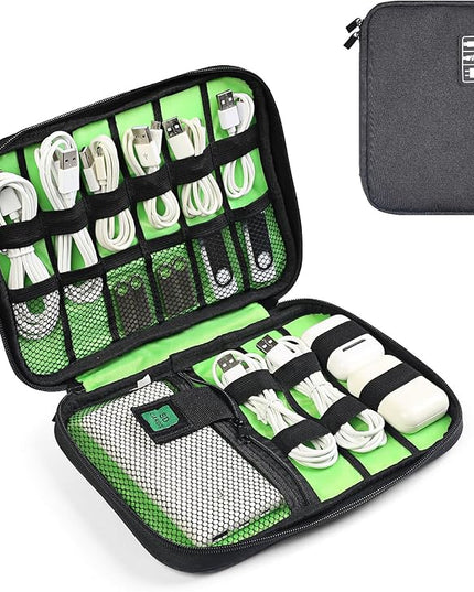 Luxtude Travel Cable Organizer Bag, Flat Cord Organizer Case, Travel Essentials for Wire/Cord/Charger/Cable Storage/Tech Accessories/Tech Gifts