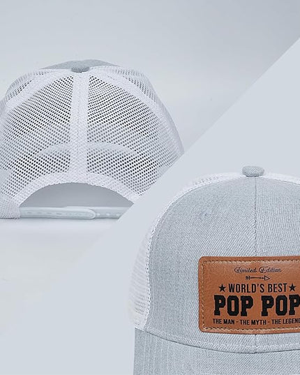 VIOZOFA Men's Hat Gifts - Men Cap Gifts for Christmas Father's Day Birthday Trucker Hat Leather Pattern Baseball Cap