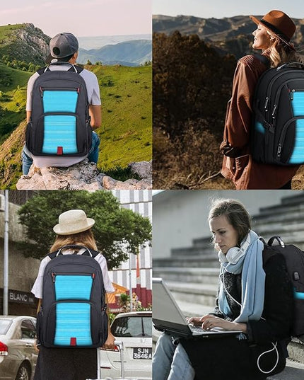 Large Travel Laptop Backpack, 18.4 Inch Laptop Backpacks for Men Women with USB Port, 55L Anti Theft Water Resistant College Bussiness TSA Airline Approved Work Computer Backpack, Lake Blue