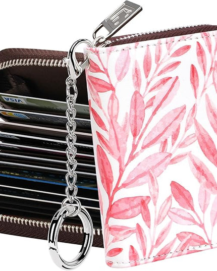 FurArt Zipper Wallet Women, RFID Blocking Credit Card Wallet, Business Card Holder, Compact Size KeyChain Wallet
