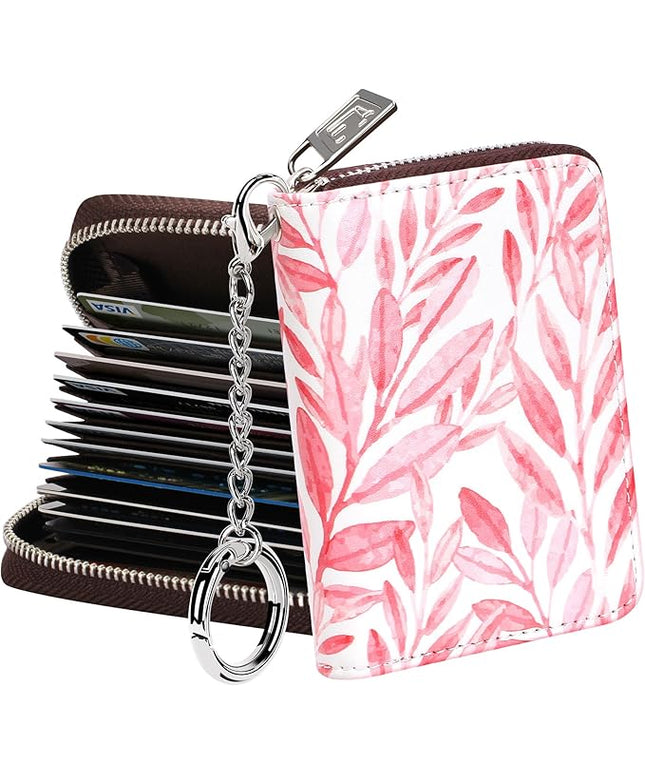 FurArt Zipper Wallet Women, RFID Blocking Credit Card Wallet, Business Card Holder, Compact Size KeyChain Wallet